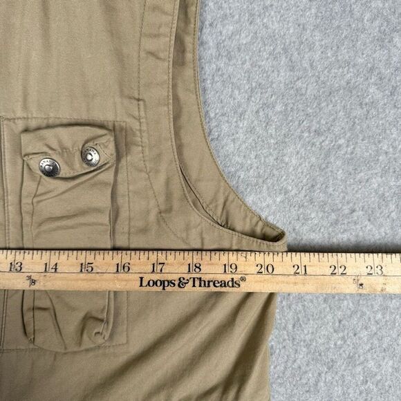 Vtg Banana Republic Mens Small Safari Hunting Fishing Utility Vest Tan Gorpcore - Picture 5 of 8